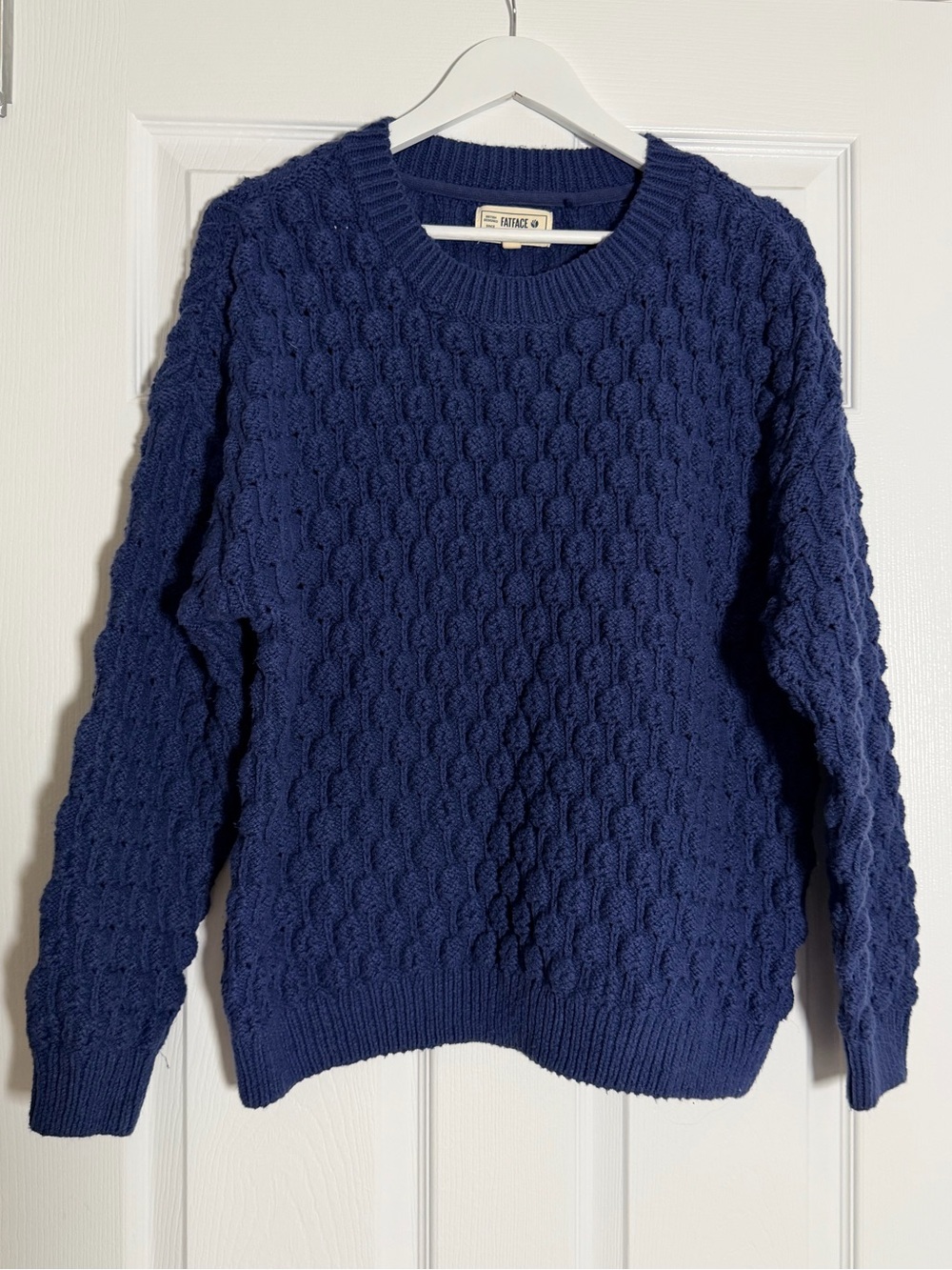 FatFace Blue Cable Knit Crewneck Sweater Size US 14